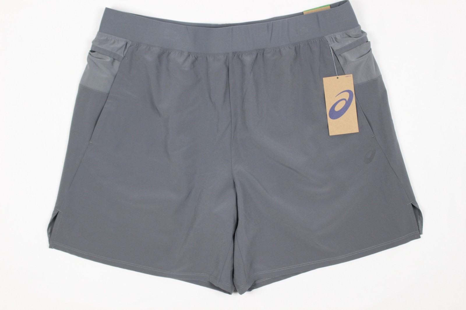 Asics Men's 7" Woven Stretch Shorts Running Gym XL Charcoal Reflective Unlined