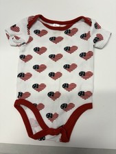 Baby Patriotic Hearts American Flag One Piece...