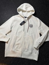 Tommy Hilfiger White Full Zip Logo Hoodie Men  s LARGE NWT