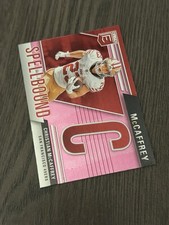 2024 Panini Donruss Elite Spellbound Pink C #13 CHRISTIAN MCCAFFREY Insert Card