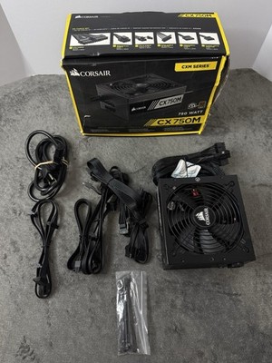 Corsair CX750M 750W ATX Modular Power Supply PSU Black w/ Cables