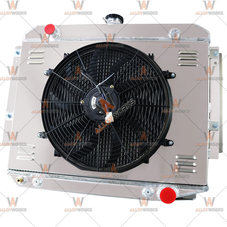 Ventilador de cubierta de radiador de 3 filas para Dodge B200/300 D200 D300 Ramcharger 1972-1979 Foto 3 de 4