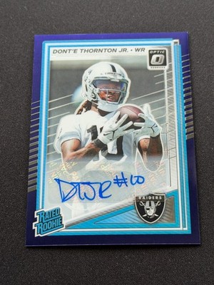 2025 Panini Donruss Optic Dont'e Thornton Jr. Purple Stars Auto /42 #279 Raiders