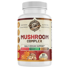 Mushroom Complex, Lion's Mane Reishi Cordyceps Shiitake, 60 Capsules, USA Made