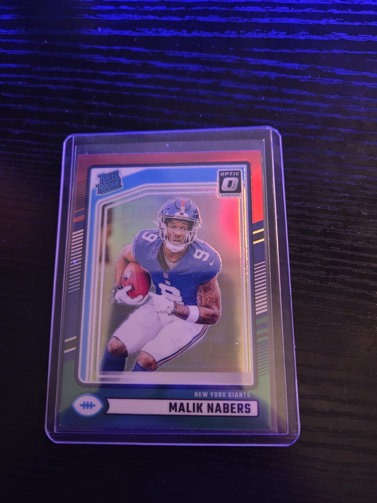 2024 Panini Donruss - Rated Rookie Malik Nabers #383 Optic Preview Red & Green