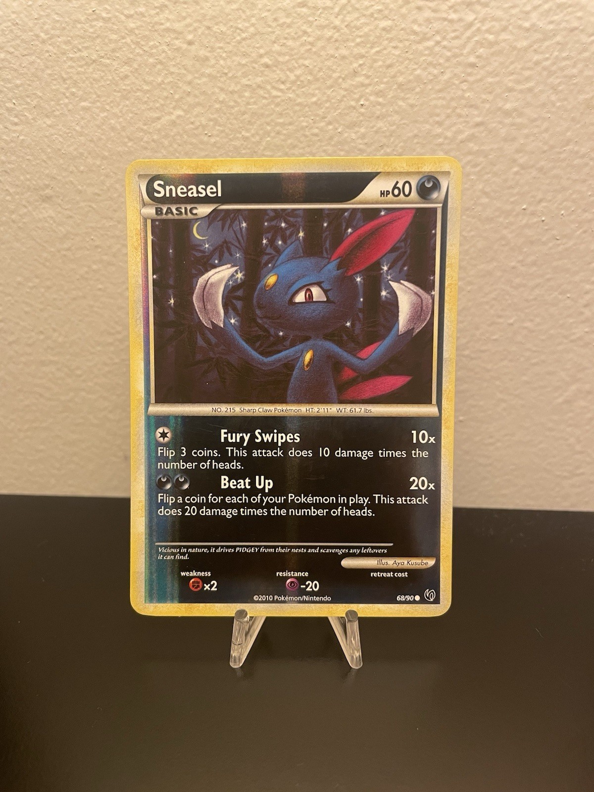 Sneasel 68/90 NM Common Reverse Holo HGSS Undaunted 2010 Pokemon TCG