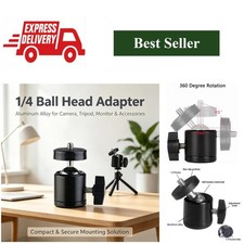 Mini Ball Head 360  Rotatable Aluminum Tripod Head 1/4" Screw for DSLR Camera