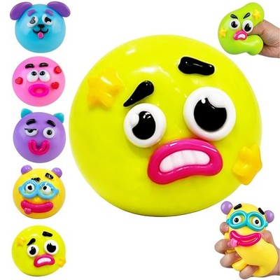 Funny Dog Changing Face Rainbow Pinch Music Slow Rebound Decompression Toy Press