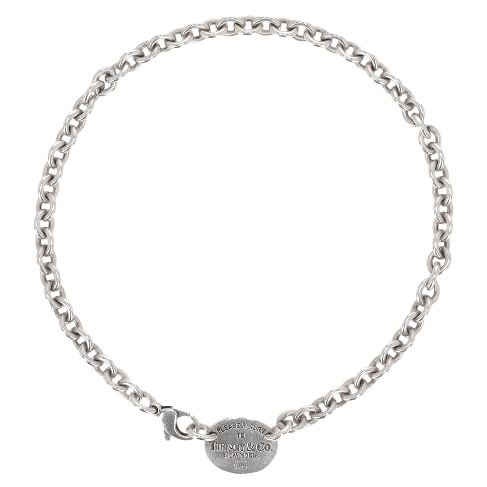 Tiffany & Co. Return To Tiffany 925 Sterling Silver Oval Tag Necklace