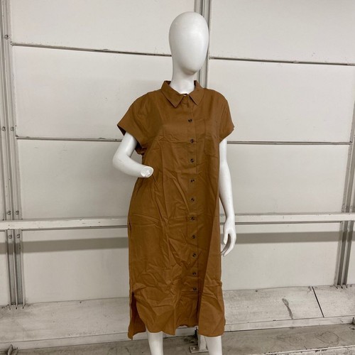 UNIVERSAL STANDARD Dune Linen Shirt Dress Women's Size XS 10-12 - Picture 2 of 7