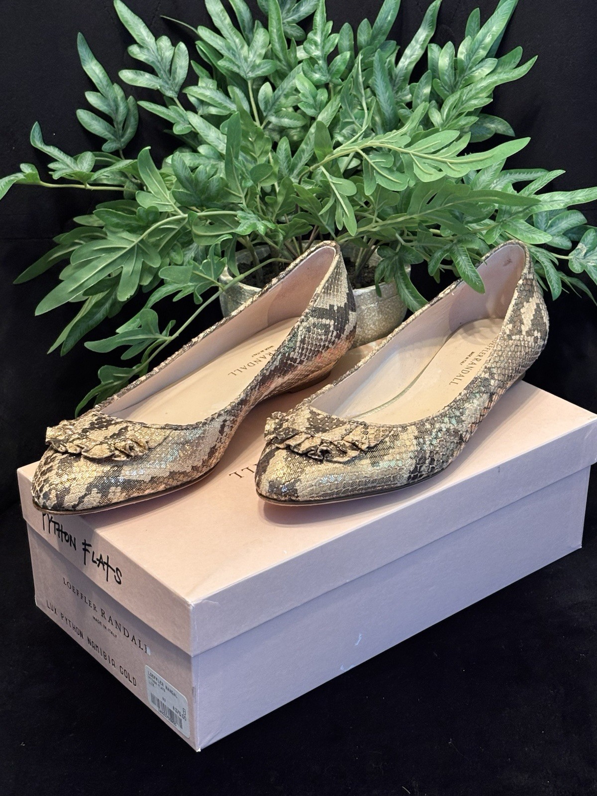 Loeffler Randall Snake Skin Python Embossed Flats - image 1