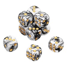 10Pcs 6 Sided Colored Standard Dice Acrylic D6 Game Dice Black/White Gold