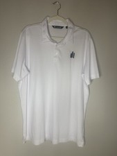 Travis Mathew Polo Shirt Mens XL White Performance Golf Short Sleeve POLY