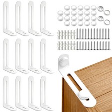 12 Pack White Furniture Anchors Baby Proofing Anti Tip Safety Kit