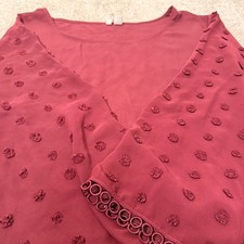 Catherines Womens 26/28W Burgundy Swiss Dot S...
