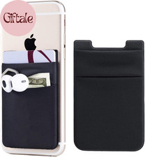 2Pack Adhesive Phone Pocket,Cell Phone Stick on Card Wallet Sleeve,Credit Cards/