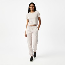 Image of Jack Wills Womens Joggers Fleece Relaxed Fit Closed Hem Logo Detail Drawstring