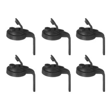 6 Pcs Mason Jar Pour Spout Lids with Handle 86mm Flip Cap Black(150mm Height)