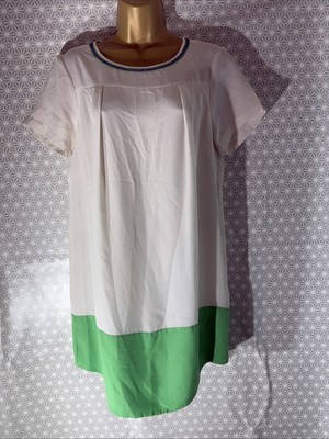 Womens Monsoon Fusion Uk 12 Ivory Short Sleeve Knee Length Lined Shift Dress