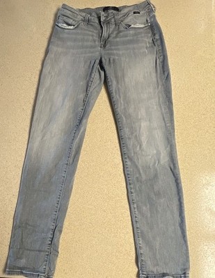 Mavi Jeans Women 29/32 Gray Emma Slim Boyfriend Stretch Denim Faded Distressed