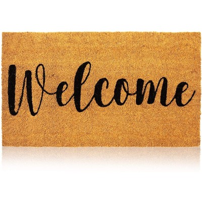 Natural Coir Doormat, Welcome Mat for Front Door (30 x 17 in)