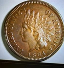 1884 indian head cent CHAU See Photo On Doubling on Motto