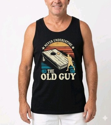 Port Company Never underestime The old  Guy Graphic Tank Top Men's  XL Black