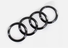 Gloss Black Rear Trunk Rings Logo Badge Emblem For Audi A1 A3 A4 S4 A5 S6 A6