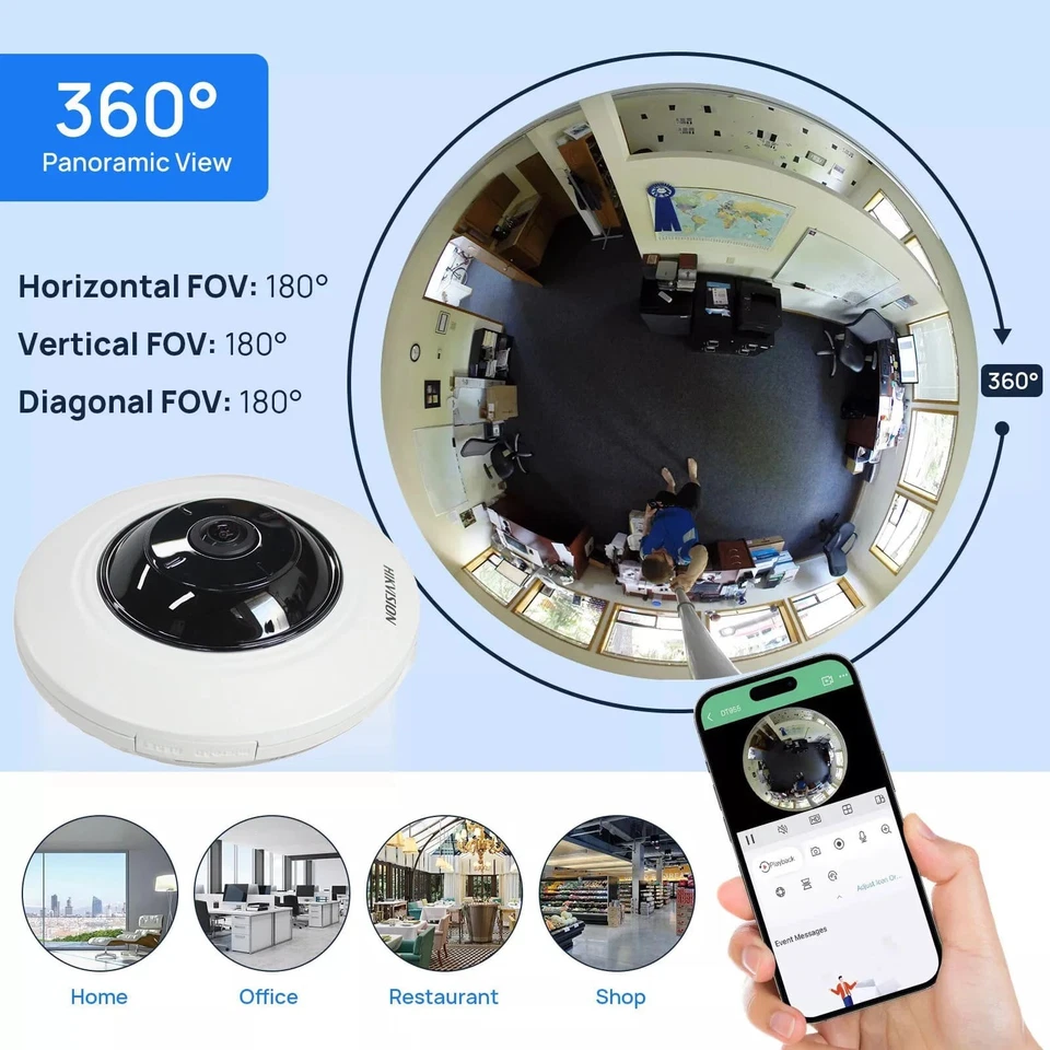 Hikvision Fisheye ip Camera 5MP 360° indoor celling IR camera DS-2CD2955G0-ISU - Image 4 of 4