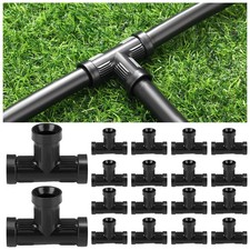 25 Pack PVC 1/2 Inch Drip Irrigation Tee Connector 1/2" Compression Tee Drip ...