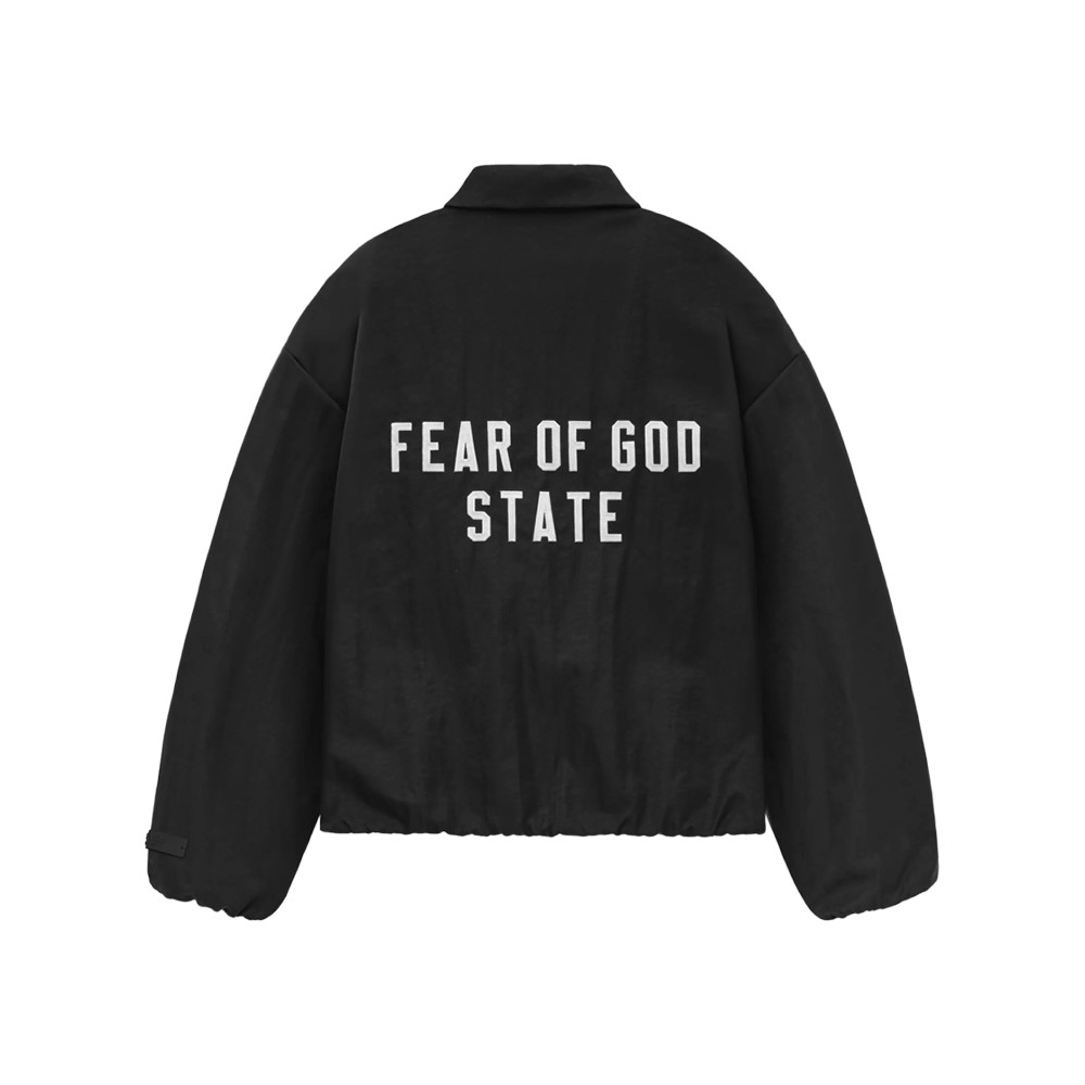 Fear Of God Essentials Black Nylon Trucker Jacket Streetwear Outerwear