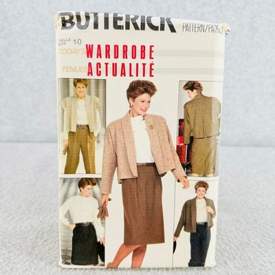 Butterick 6253 Loose Jacket Vest Skirt Pants and Blouse Misses Size 10 Pattern