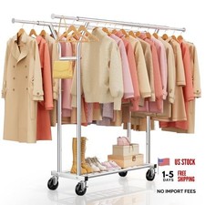 Heavy Duty Clothes Rack - Load 620 LBS, Rolli...