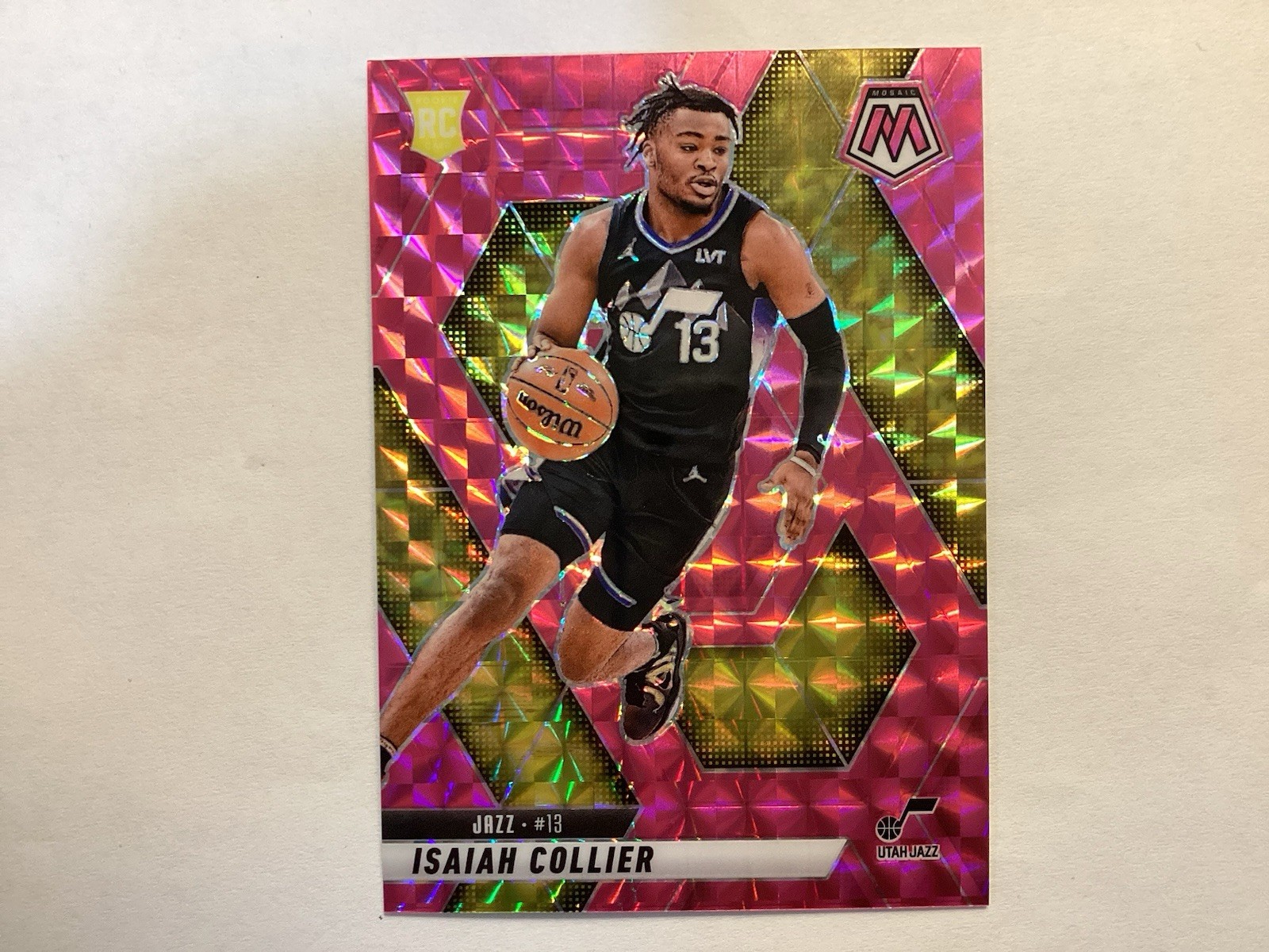 2024-25 Panini Mosaic Isaiah Collier #222 Rookie Pink Mosaic /175 Utah Jazz