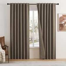 Blackout Curtains 72 Inch Length for Bedroom 2 50"W x 72"L Pack of 2 Brown