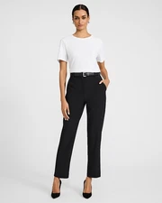 NEW EXPRESS $80 BLACK SUPER HIGH WAISTED EDITOR STRAIGHT ANKLE PANTS SZ 8