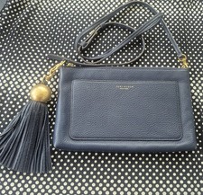 Tory Burch Tassel Crossbody Bag Clutch Navy Removable Strap