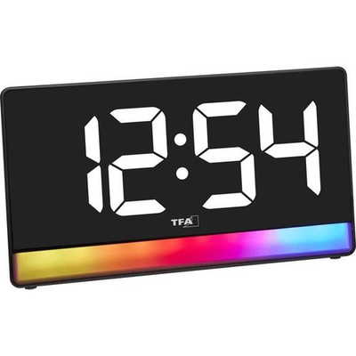 TFA Dostmann 60.2051.01 Quartz Alarm Clock Black Incl. charging function
