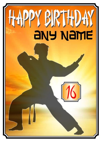 PERSONALISIERTE GEBURTSTAGSKARTE JUDO KARATE KAMPFSPORT MÄNNLICH ODER WEIBLICH DESIGN A5 - Bild 2 von 4