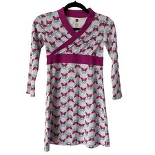 Tea Purple A Line Butterfly Print Girls Cotton Casual Dress Size 8 