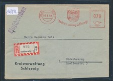 108392) Carta Reco 1959, AKZ-RZ Schleswig 1, AFS (24b)... Administración del distrito