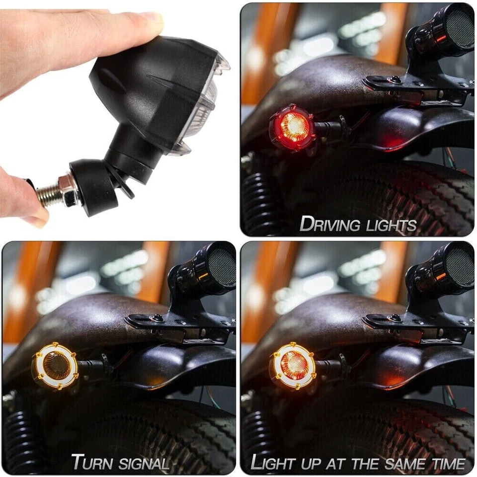 2X Señales de giro para motocicleta Luz trasera LED roja Indicador Fluido DRL para Honda Foto 4 de 4