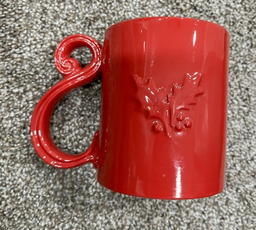 Hallmark Santa’s Mug Embossed Cup Red S Handle Christmas - Foto 2 di 4