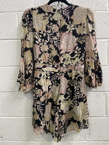 THURLEY Jolelle Playsuit Mini Wrap Floral V Neck Size 10 AU RRP 449 WITH DEFECTS - Picture 5 of 13