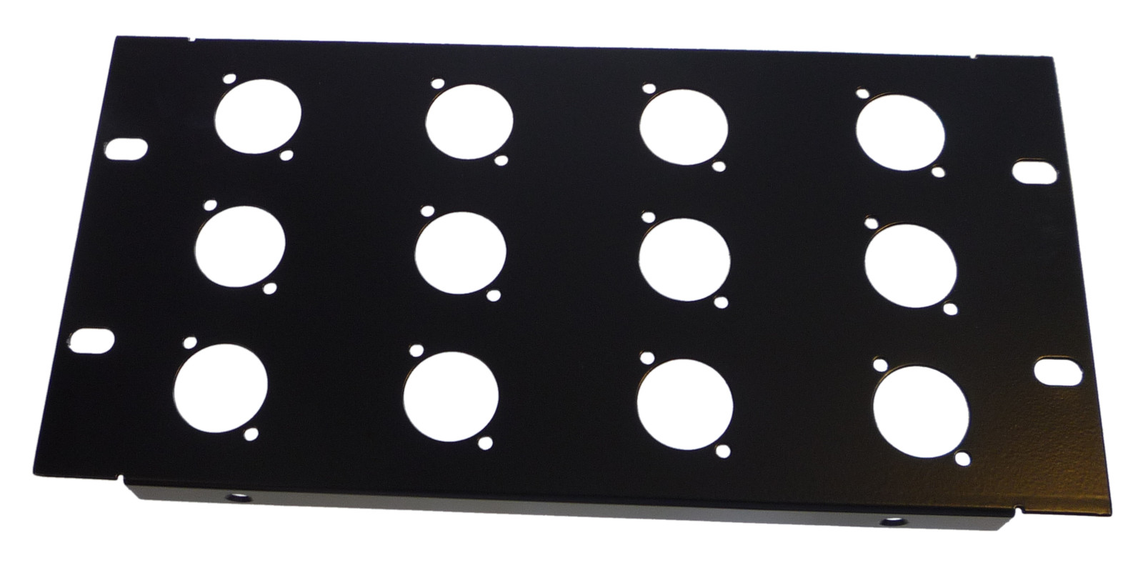 3U Half-Rack Panel 9.5 inch 241mm 12 XLR Hole in black