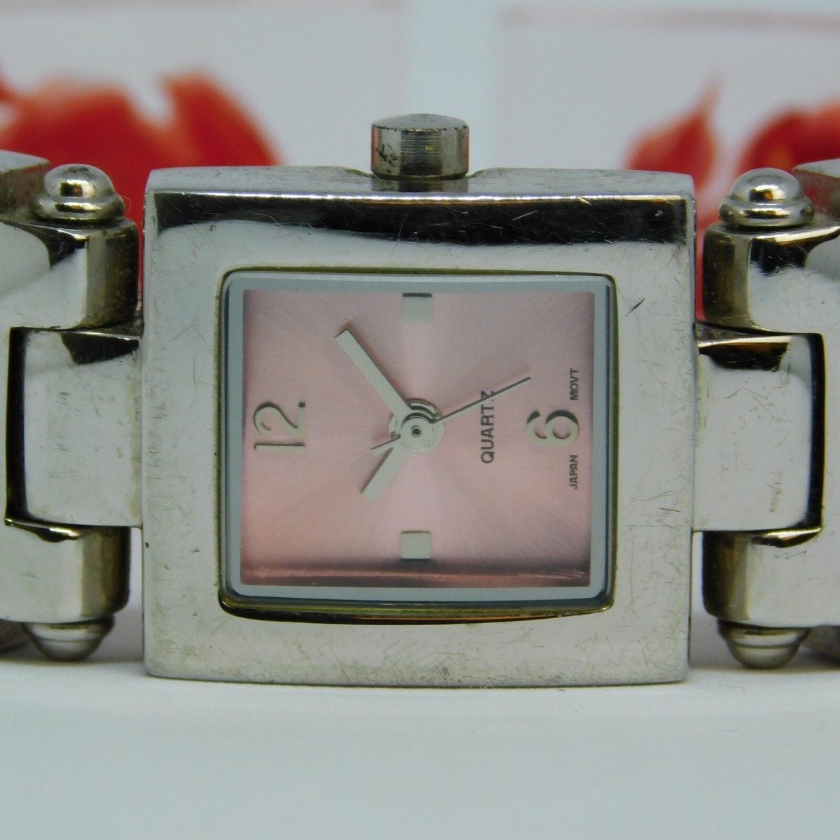 Lot of 7 Women\'s Fashion Watches Quartz Cuff Bracelet Floral Pink AS IS Untested Flower Pattern Cuff Bracelet Quartz Analog Women main image 4