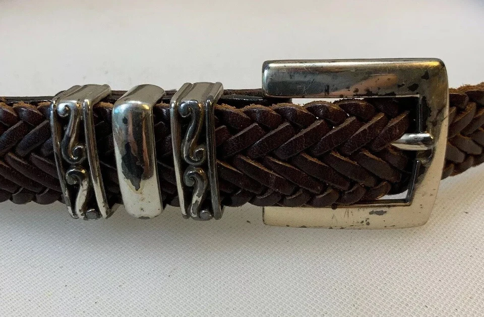 Брайтон женщин средний M ремень коричневый сплетенный плетеной кожи Western богемное 97026 - Изображение 2 из 4