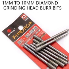 1mm to 10mm Diamond Grinding Head Burr Bits For Dremel Rotary Tool Shank Dia 3mm