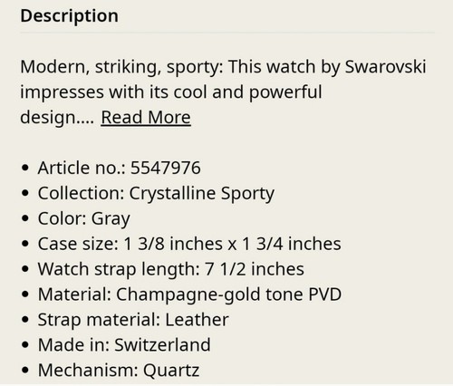 NEW SWAROVSKI CHRYSTALINE SWISS WATCH ⌚️Stunning MSRP $450 - Picture 11 of 11