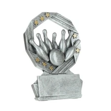 Bowling Trophy, Hexa Star  - Custom Engraved Bowling Award (4.75 Inch Tall)